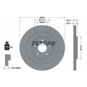 Textar 2 x Vented Rear Brake Discs 92349403-x2