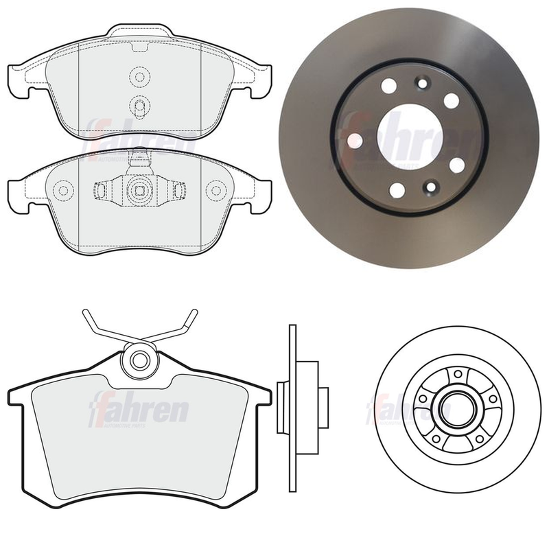 Fahren Front & Rear Brake Discs & Pads fits Renault Scénic III 2013-2016