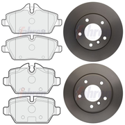 Fahren Front Vented & Rear Vented Brake Discs & Pads fits BMW 1 2004-2011