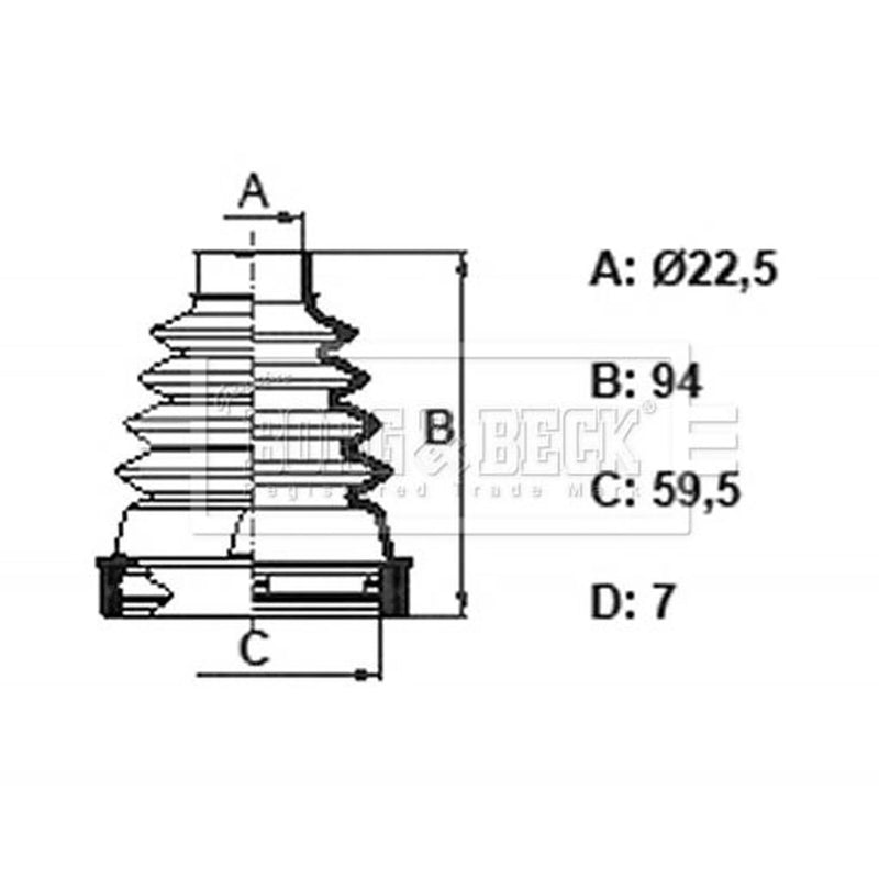 Borg & Beck Drive Shaft Bellow Kit transmission sided BCB6399