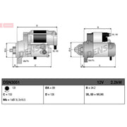 Denso Starter Motor 12V 2.2kW 12 Teeth fits Ford Tourneo Custom V362 Bus