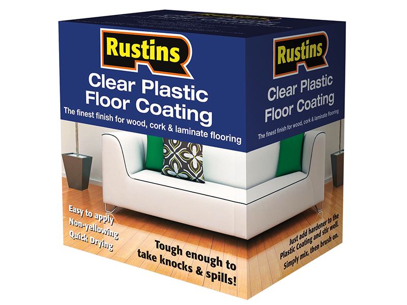 Rustins Clear Plastic Floor Coating Kit Satin 1 litre Rustins - Dynamic Drive