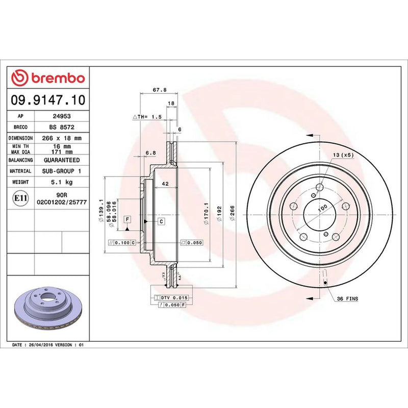 Brembo Rear Brake Discs & Pads fits Subaru Impreza 1994-2000 2.0