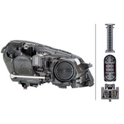 Hella Headlight Headlamp H7 Left fits Mercedes-Benz E-Class 2009-2016