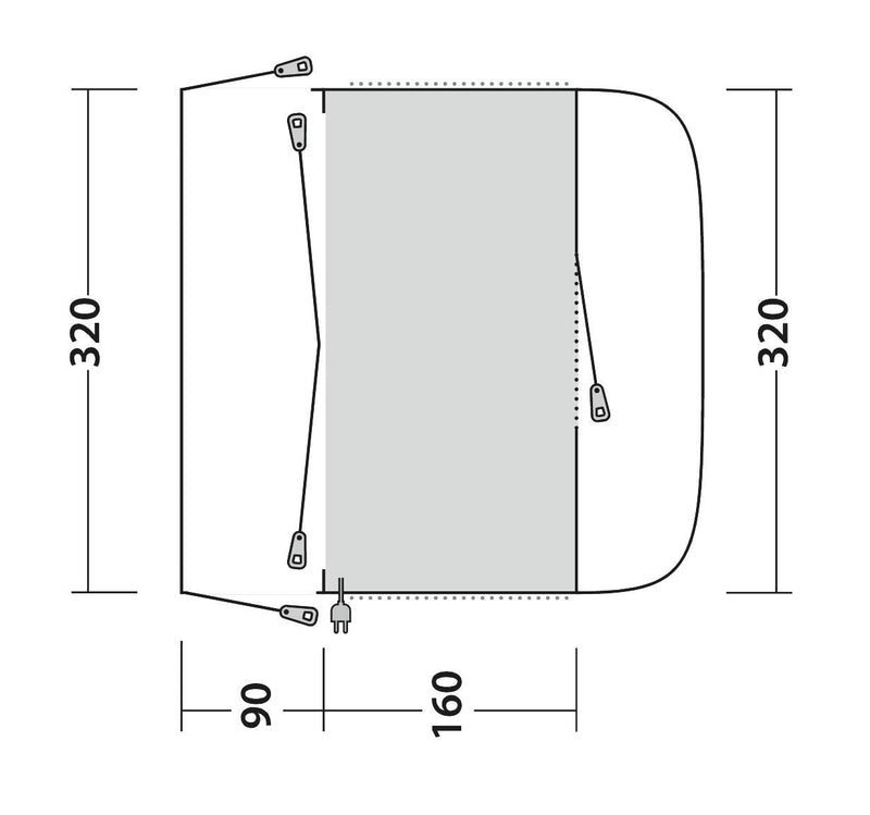 Outwell Fresno Driveaway Awning Grey Outwell - Dynamic Drive