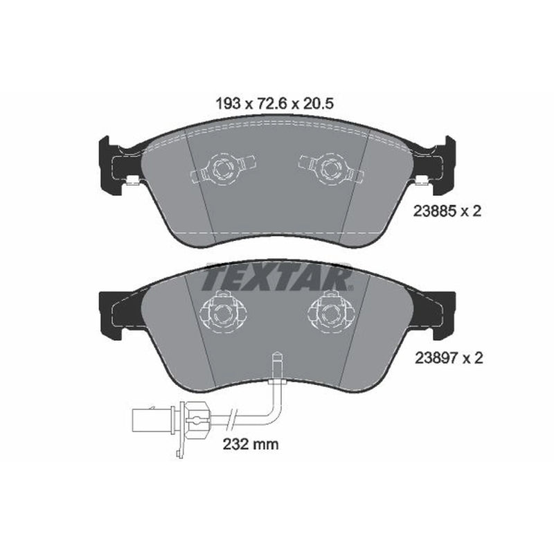 Textar Front Brake Pad Set 2388501