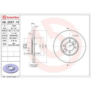 Brembo 2 x Solid Rear Brake Discs 08.2557.10-x2