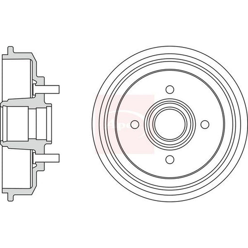Apec Brake Drum Assembly Rear fits Ford Focus I 1998-2005 1.4 1.6 1.8 2.0