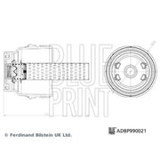 Blue Print Oil Filter Housing Cap fits Toyota Land Cruiser 200 2012 on 4.6