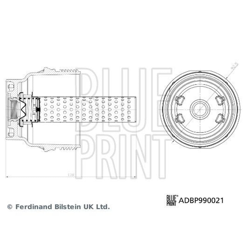 Blue Print Oil Filter Housing Cap fits Toyota Land Cruiser 200 2012 on 4.6