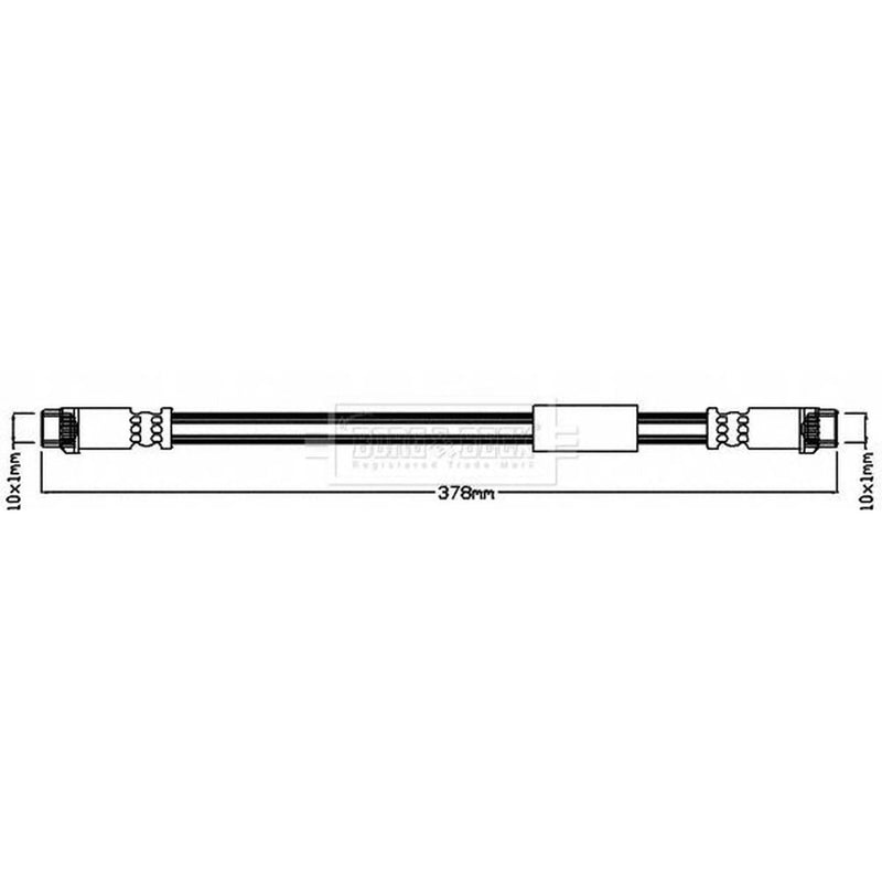 Borg & Beck Brake Hydraulic Hose Line Rear Right BBH7986