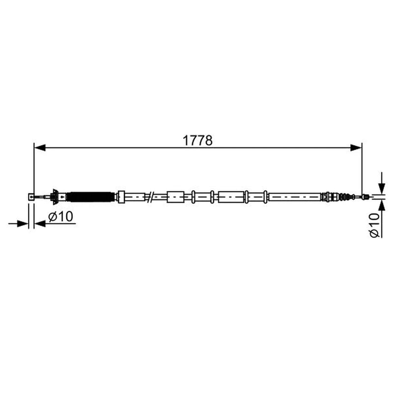 Bosch Handbrake Cable Right Rear fits Fiat 500L 2012-2018 0.9 1.3 1.4 1.6