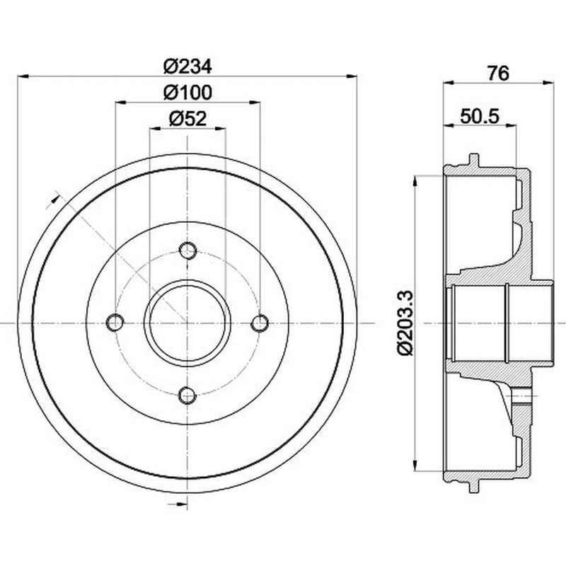 Mintex Brake Drum Assembly Rear fits Nissan Micra C+C III 2005-2010 1.4 1.6