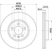 Mintex 2 x Vented Front Brake Discs MDC2939C-x2