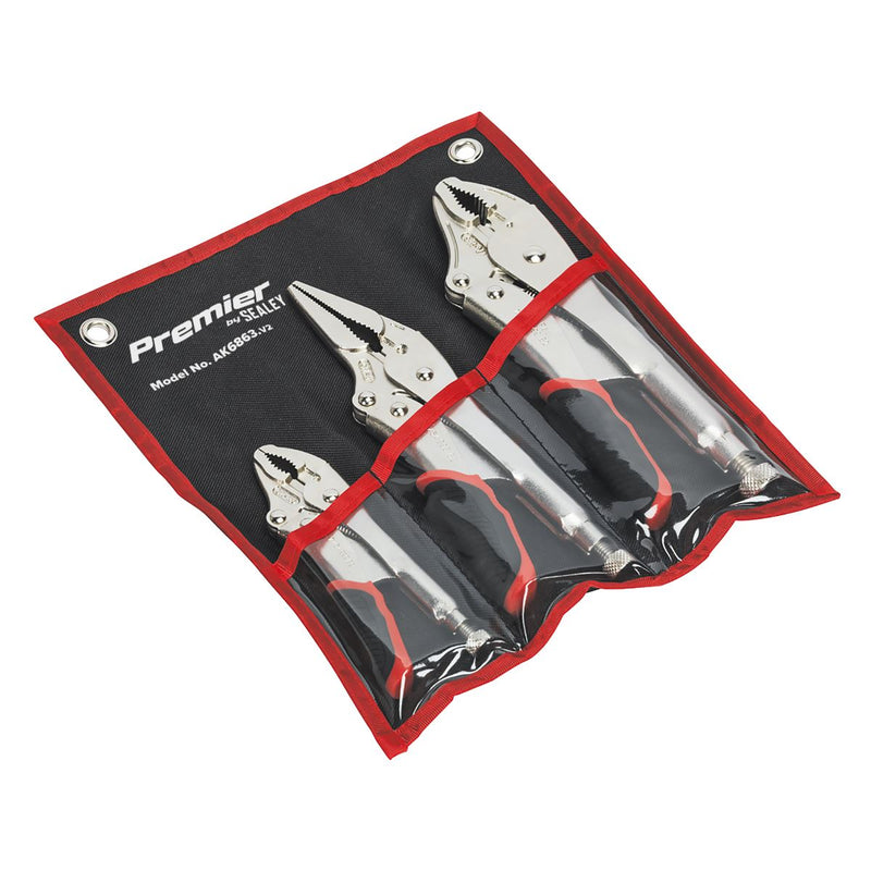 Sealey Premier Premier Quick Release Locking Pliers Set 3pc AK6863 Sealey Premier - Dynamic Drive