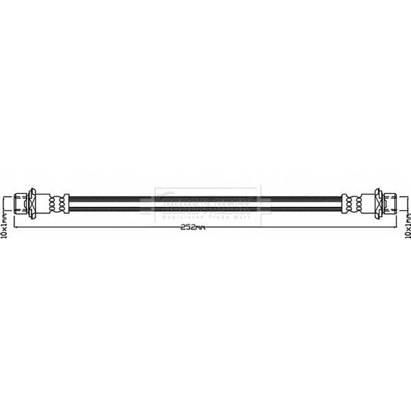 Borg & Beck Brake Hydraulic Hose Line Rear Right BBH8433