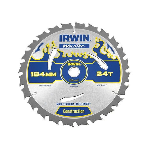 Irwin® Weldtec Circular Saw Blade 184 x 16mm x 24T ATB IRWIN® - Dynamic Drive