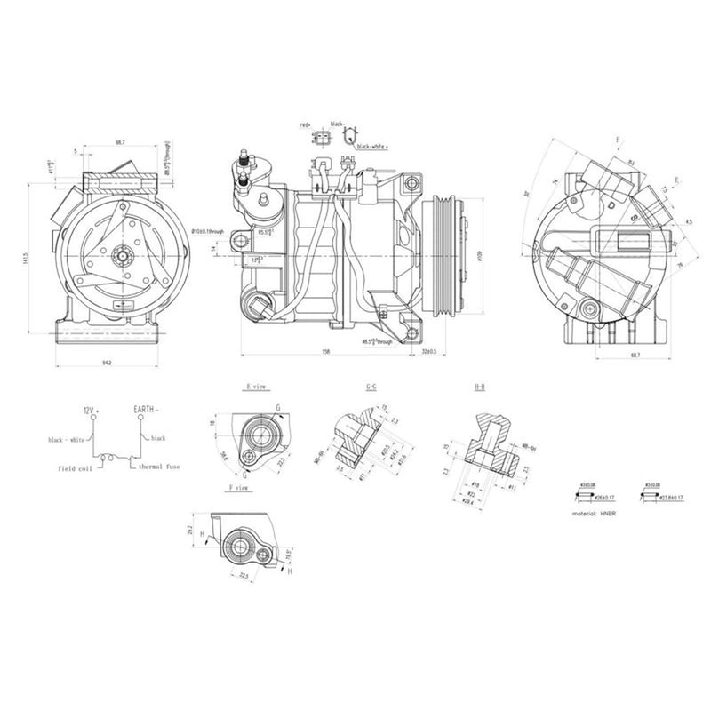 Hella Air Conditioning Compressor fits Volvo S60 II 2010-2018 2.0 2.5