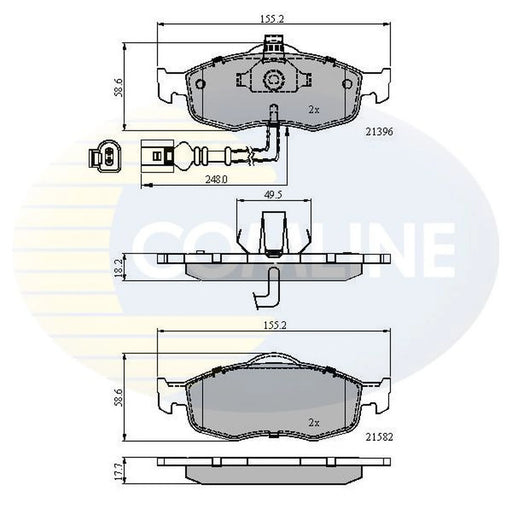 Comline 4 x Front Brake Pad Set fits Ford Cougar 1998-2001 2.5