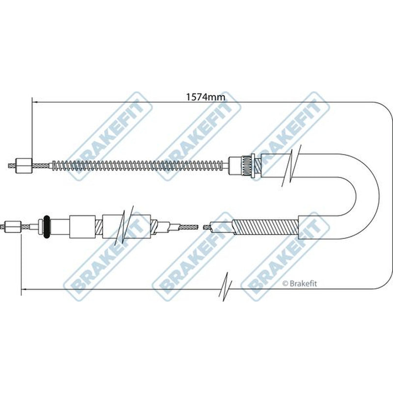 Apec Handbrake Cable Right Rear fits Peugeot 306 1993-2001 1.4 1.8 1.9 2.0