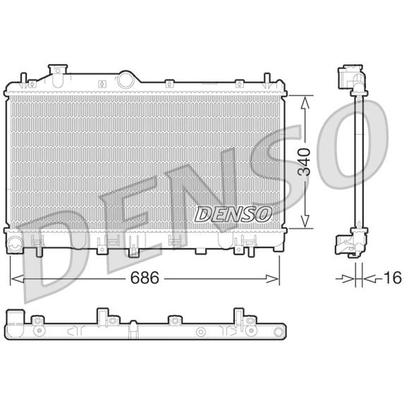 Denso Engine Radiator fits Subaru Legacy V 2009-2014 2.0 2.5