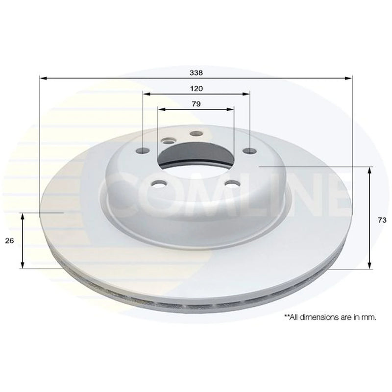 Comline Front Brake Internally Vented Discs & Pads fits BMW 1 2007-2013