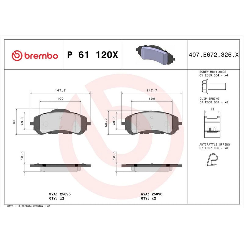 Brembo Xtra Front Brake / Discs & Pads fits Toyota Proace City Verso 2019 on