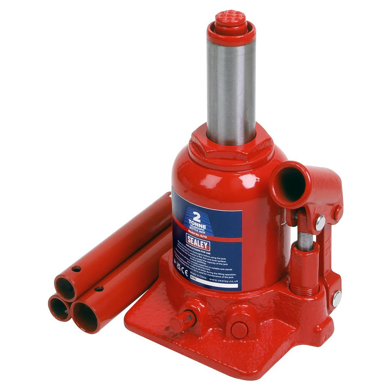Sealey Bottle Jack 2 Tonne Telescopic SJT2 Sealey - Dynamic Drive