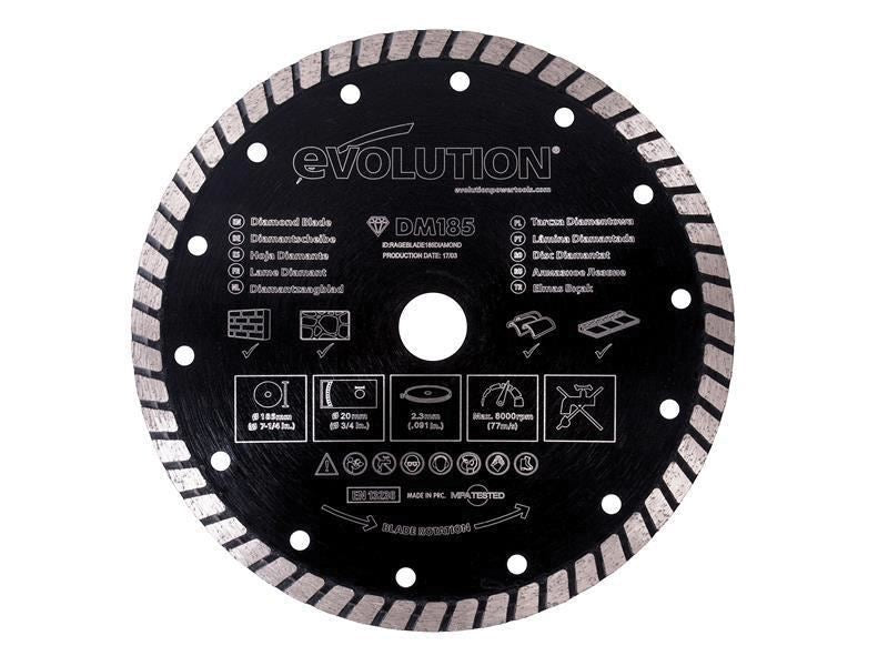 Evolution Diamond Blade, Segmented Rim 185 x 20mm Evolution - Dynamic Drive