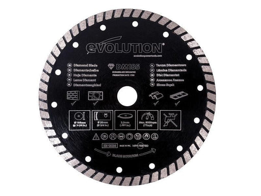 Evolution Diamond Blade, Segmented Rim 185 x 20mm Evolution - Dynamic Drive