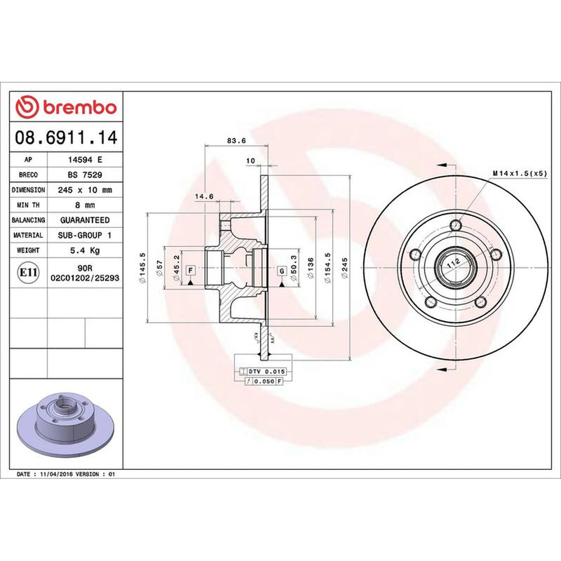 Brembo Front & Rear Brake Discs & Pads fits Audi A4 B5 1994-2001 1.6 1.8 1.9