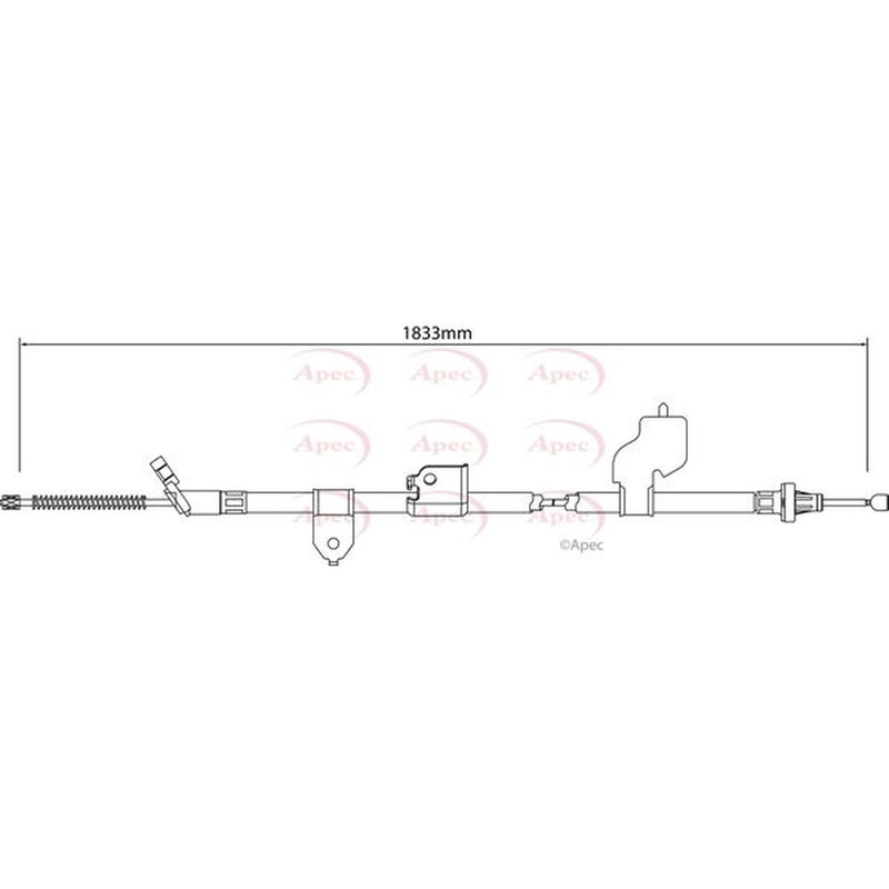 Apec Handbrake Cable Left Rear fits Nissan Qashqai I 2006-2013 1.5 1.6 2.0