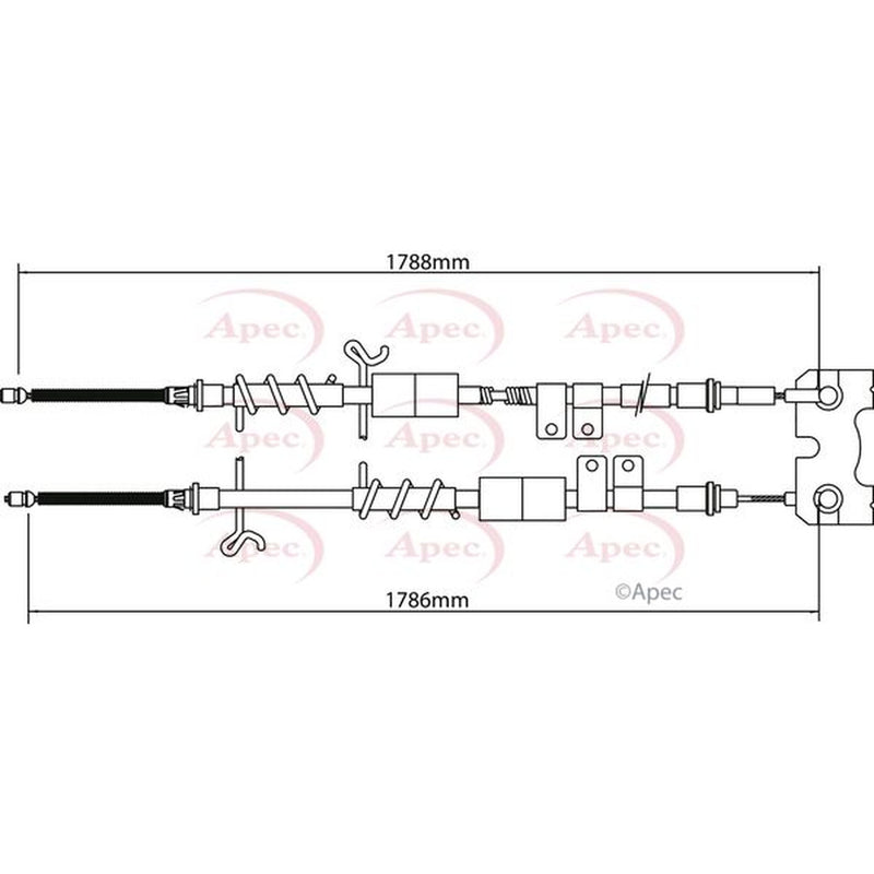 Apec Handbrake Cable Left Rear fits Ford Tourneo Connect 2002-2013 1.8
