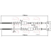Apec Handbrake Cable Right Rear CAB1200