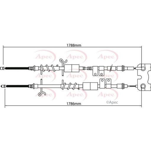 Apec Handbrake Cable Left Rear fits Ford Tourneo Connect 2002-2013 1.8