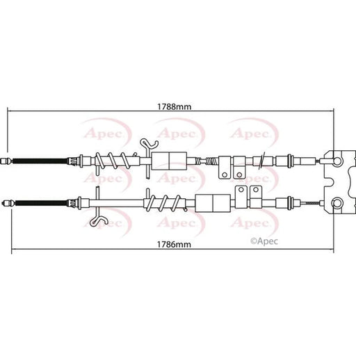 Apec Handbrake Cable Right Rear CAB1200