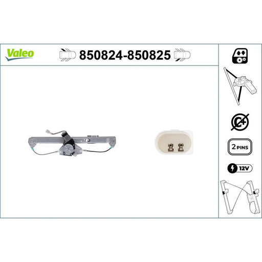 Valeo Electric Window Regulator Lifter Left Rear 850824