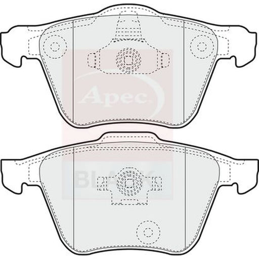 Apec Black Front Brake Pad Set fits Volvo XC90 I 2002-2014 2.5 3.2