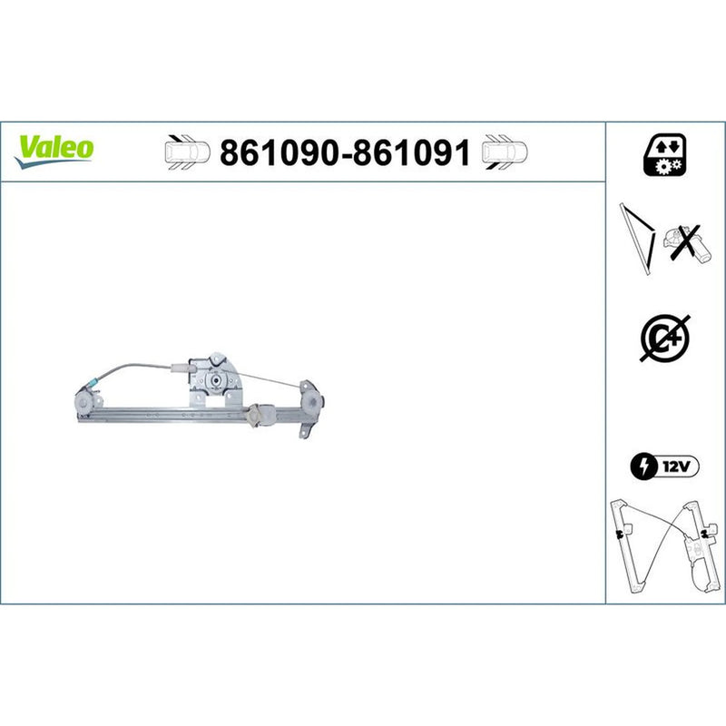 Valeo Electric Window Regulator Lifter Right Rear 861091