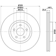 DON 2 x Vented Front Brake Discs PCD13391-x2