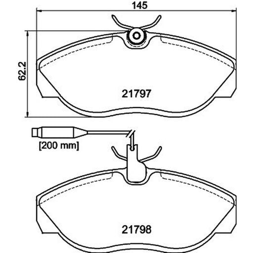 DON Front Brake Pad Set fits Citroën Relay I 1994-2002 1.9 2.0 2.5 2.8