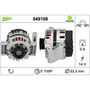 Valeo Car Alternator 12V 849108
