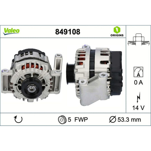 Valeo Car Alternator 12V 849108