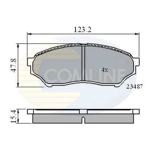 Comline 4 x Front Brake Pad Set fits Mitsubishi Pajero Mini I 1994-2012 0.7