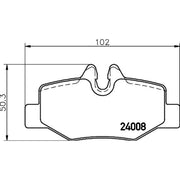 DON Rear Brake Pad Set fits Mercedes-Benz Viano 2003-2007