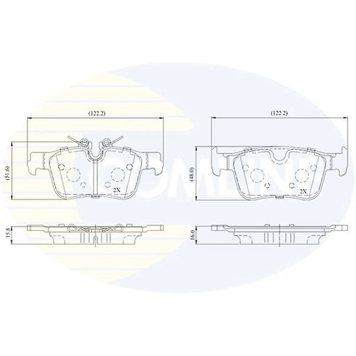 Comline 4 x Rear Brake Pad Set fits Volvo S90 II 2016-2021