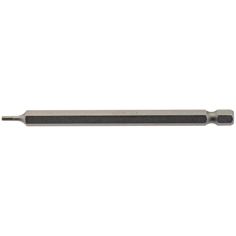 Draper Hexagonal Insert Bit, 2mm, 1/4" Hex, 100mm Long (Pack of 1) 64370 Draper - Dynamic Drive