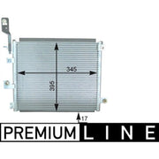 Mahle Air Conditioning Condenser fits Hyundai Amica / Atoz 2003-2010 1.1