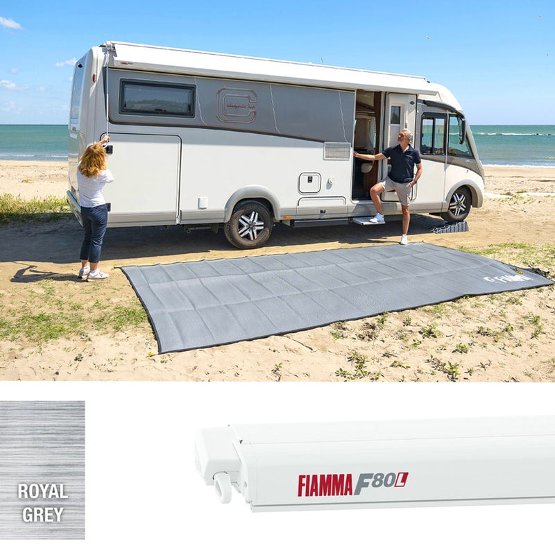 Fiamma F80L 450 Awning Polar White Royal Grey Fiamma - Dynamic Drive