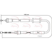Apec Handbrake Cable Left Rear fits Ford Ka 2008-2016 1.2 1.3